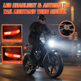 Electric Bicycle with 1500W Motor, 48V 15Ah Removable Battery, 7-Speed Gears, 20-Inch Wheels