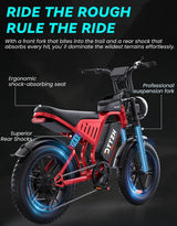 Electric Bicycle with Removable Battery, Dual Suspension, 7-Speed Gears, 20-Inch Fat Tires, LCD Display, Adult Use