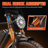 Electric Bicycle with 1500W Motor, 48V 15Ah Removable Battery, 7-Speed Gears, 20-Inch Wheels