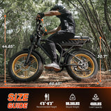 Electric Bicycle with 1500W Motor, 48V 15Ah Removable Battery, 7-Speed Gears, 20-Inch Wheels