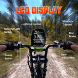 Electric Bicycle with 1500W Motor, 48V 15Ah Removable Battery, 7-Speed Gears, 20-Inch Wheels