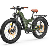 26" Dual Motor Electric Fat Tyre Mountain Bike 48V 30Ah Full Suspension AWD