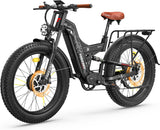 26" Dual Motor Electric Fat Tyre Mountain Bike 48V 30Ah Full Suspension AWD