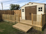 10 x 8 ft Outdoor Plastic Garden Storage Shed with Double Doors, Windows & Metal Foundation Kit