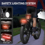 Electric Bicycle with Dual Assist, Removable 52V Battery, 7-Speed Gears, 24-Inch Fat Tires